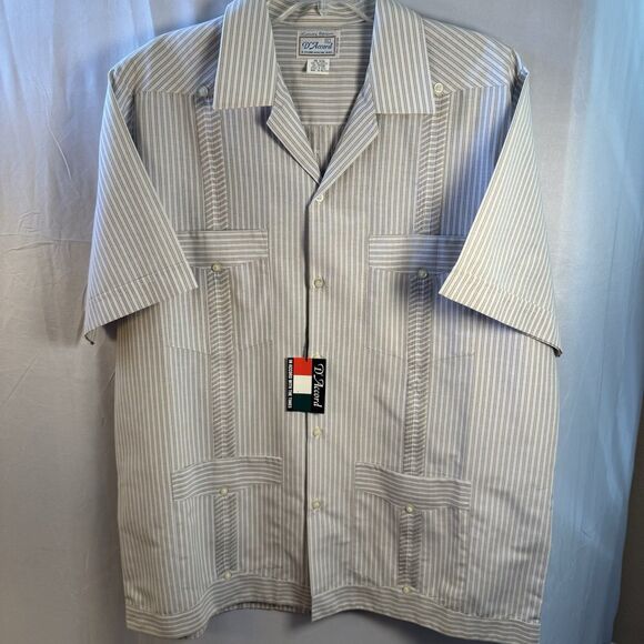D'Accord Other - Vintage D’Accord Luxury Edition Men Shirt XL Beige Stripe Casual Dressy NWT